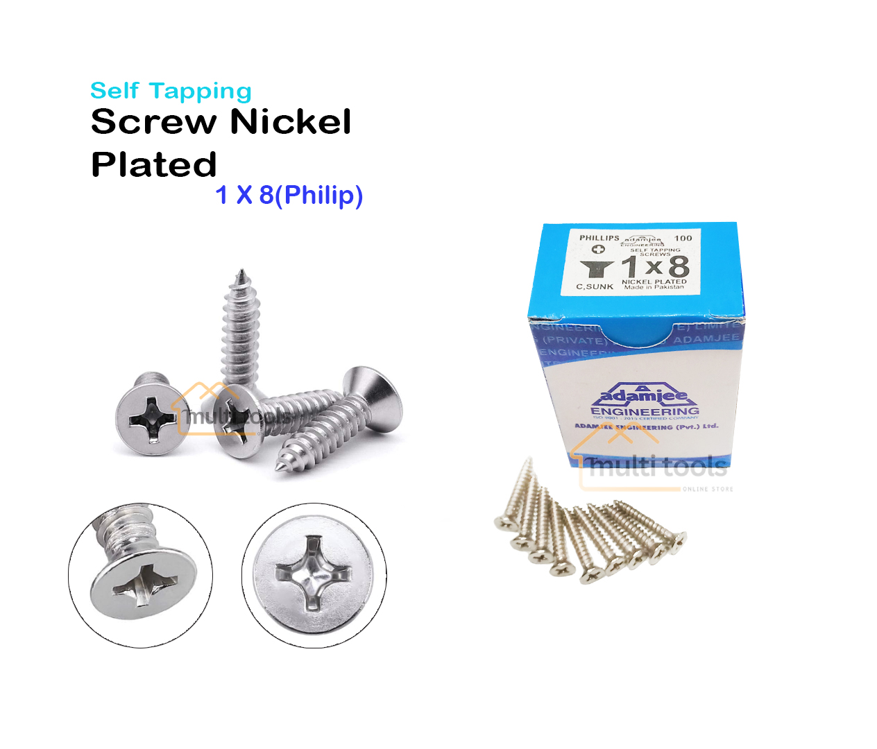 Self Tapping Screw Nickel Plated 1 x 8(Philip)